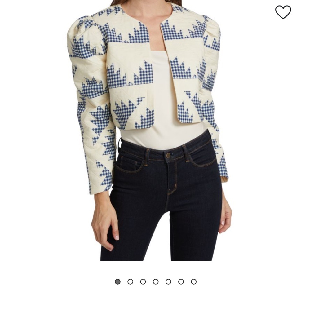 Sea New York Cream and Blue Geometric Blazer